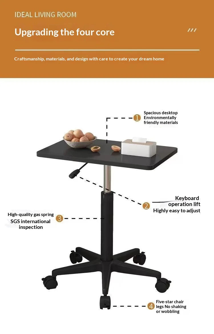 Height Adjustable Standing Computer Desk Mobile Sit Stand Foldable Laptop Table Home Office Study Bedroom Kids Computer Desk
