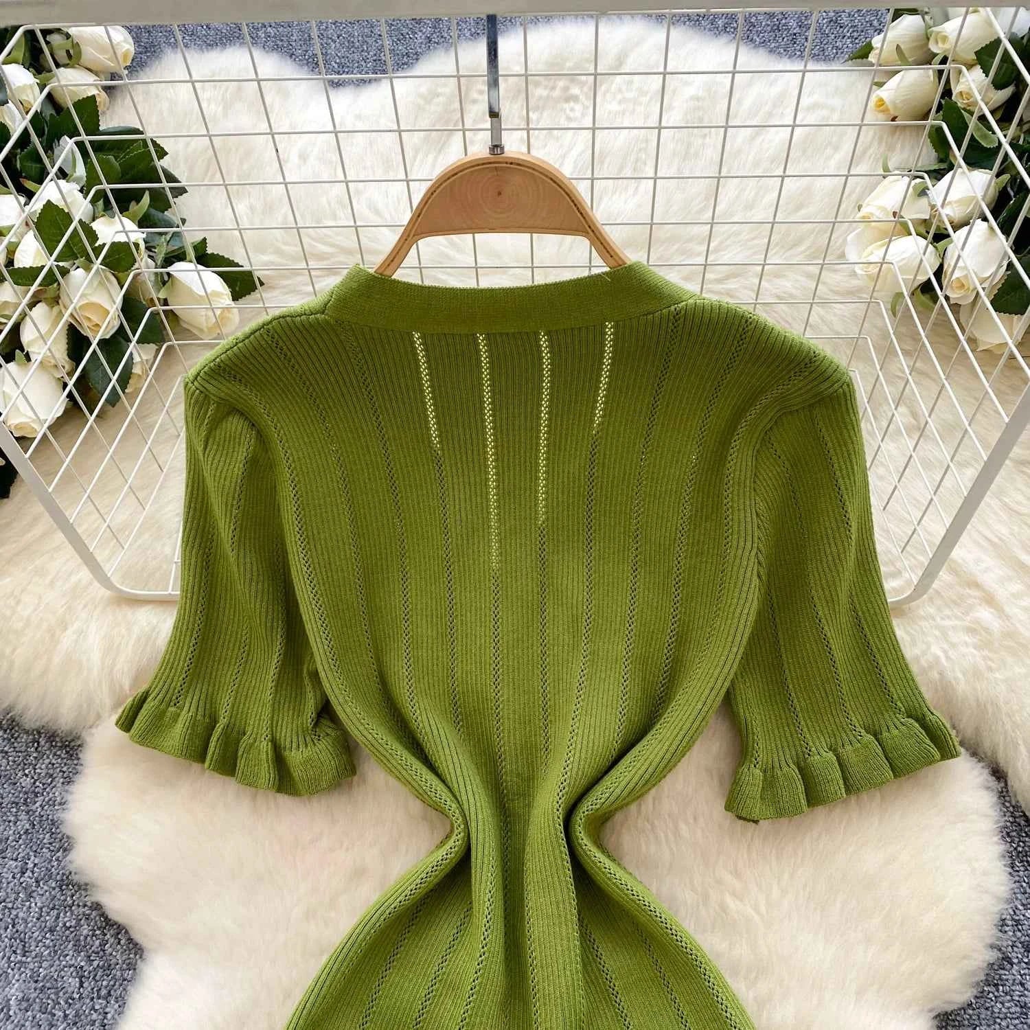 SINGREINY Summer OL Knit Dress 2025 Women V Neck Button Design Slim Mermaid Sundress Fashion Elastic Solid Bohemian Long Dress