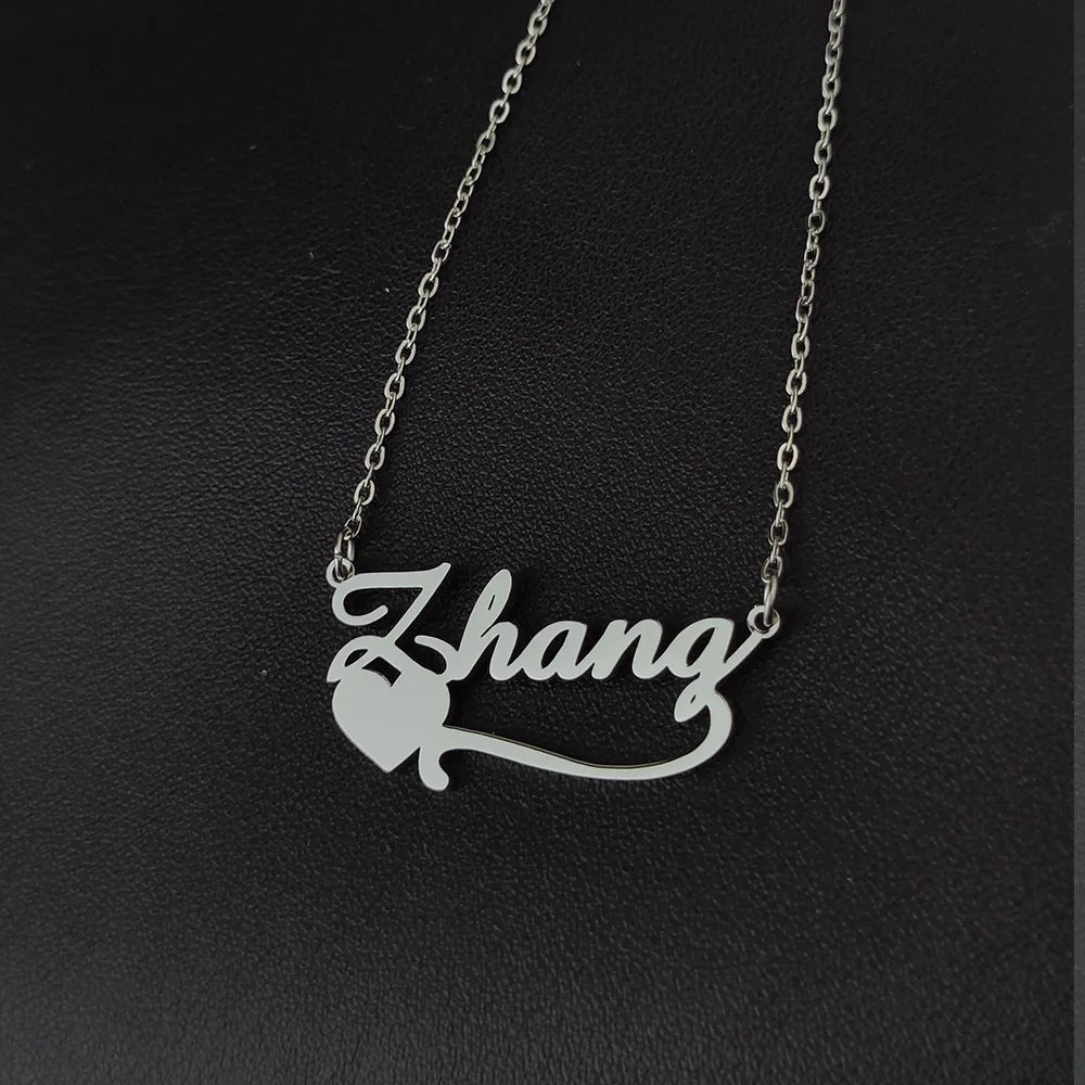 Customized Name Necklaces Personalised for Women Stainless Steel Personalized Necklace Letter Heart Butterfly Pendant Jewelry