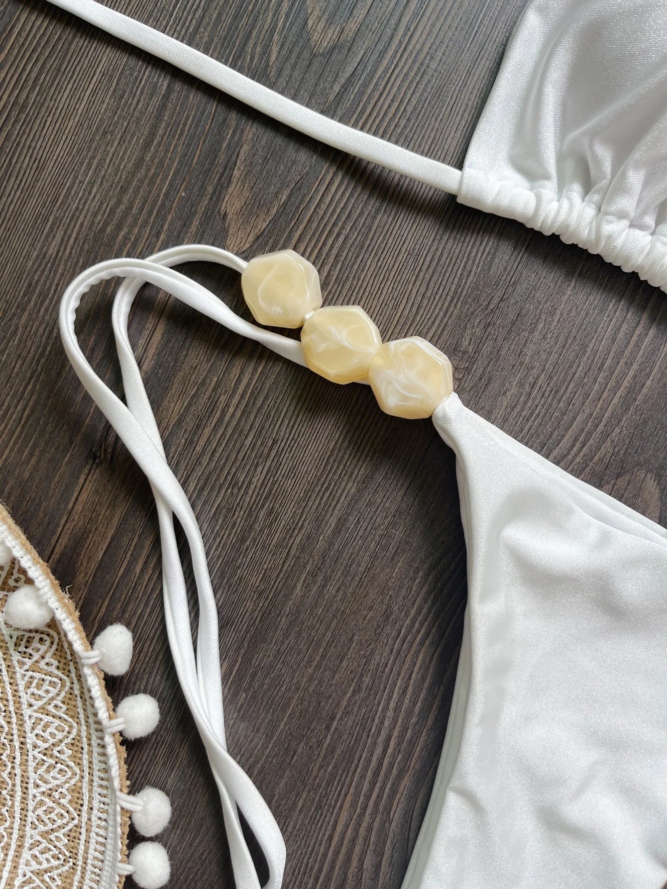 2026 Sexy Bead Bikini Swimwear Women Halter Bikini Swimsuit Beach Halter V Neck Bikini Set Beachwear Summer Bathing Suit