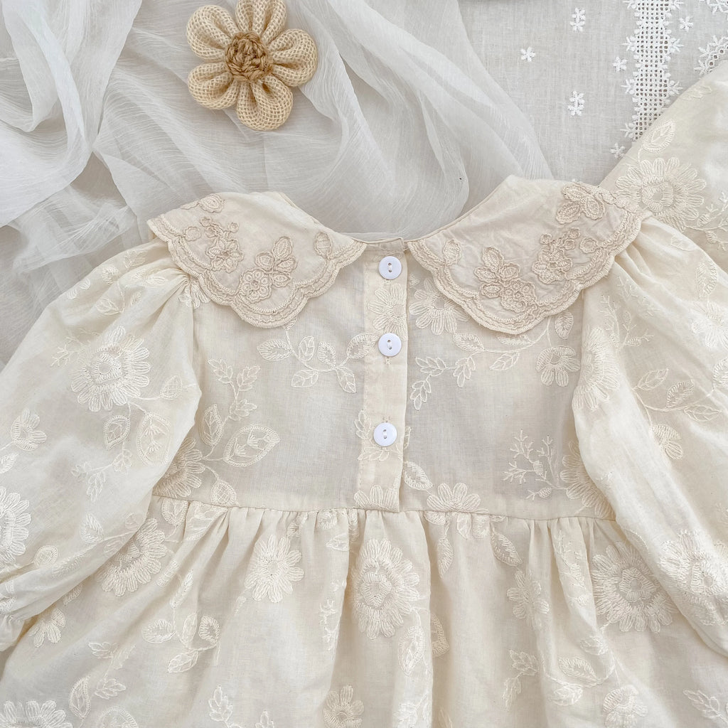 Autumn Baby Bodysuit Sisters Dress Flower Embroidery Dress Infant Girls Toddler Outfit  Baby Girls Rompers Family Sister Dress
