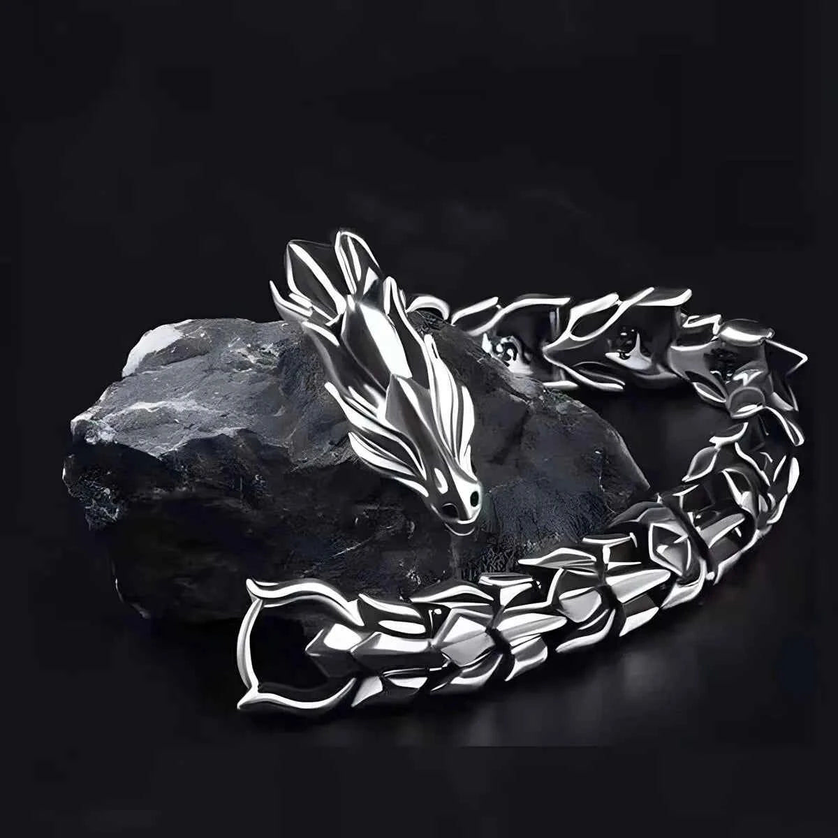 3 Color 20CM Men's Viking Domineering Dragon Vintage Punk Hiphop Bangle Bracelet Birthday Gift