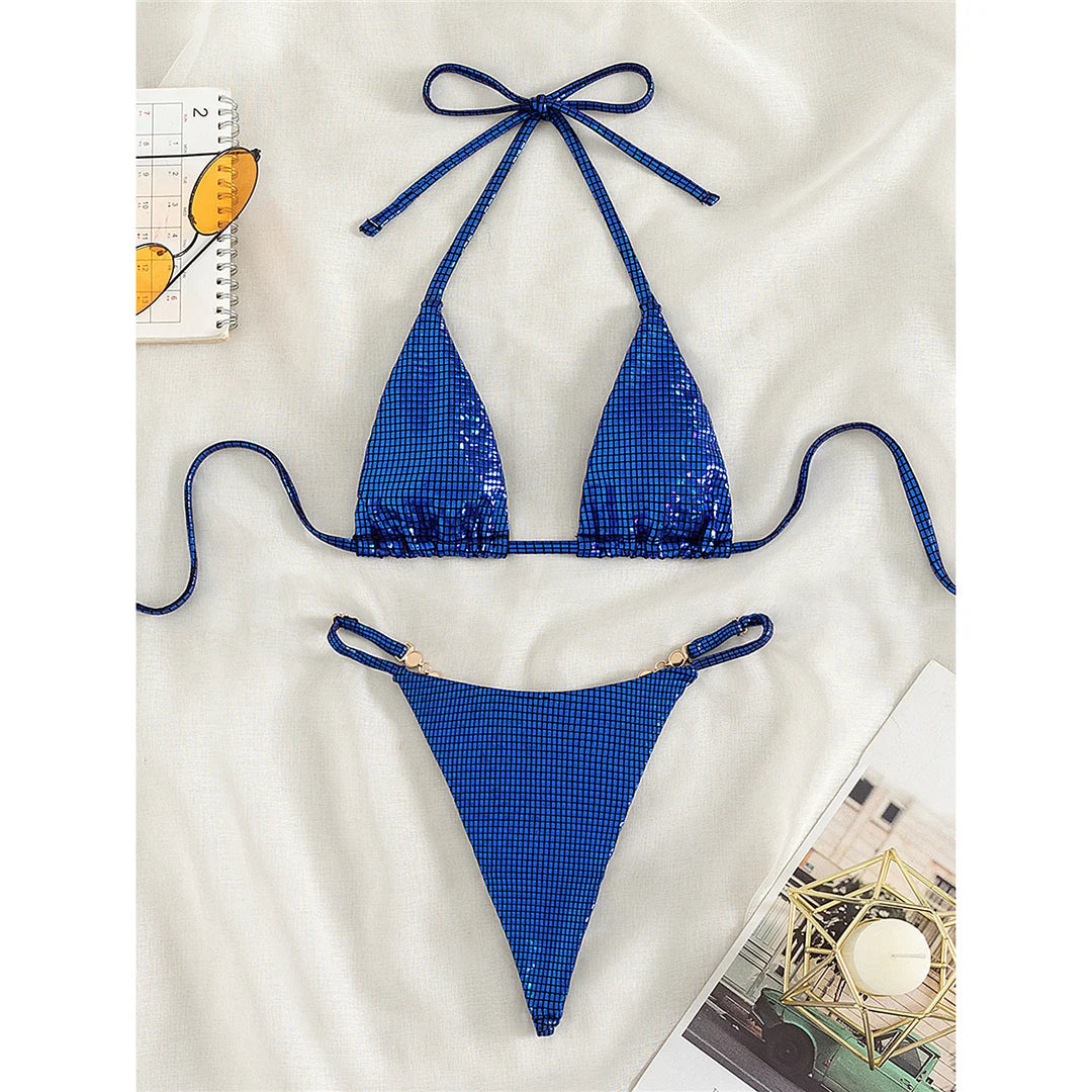 Sexy Diamond Extreme String Mini Micro Bikini Women Swimwear Female Swimsuit Two-piece Bikini set Bather Bathing Suit Swim V5180