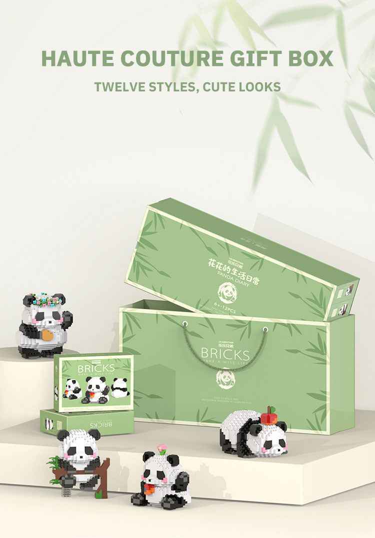 Creative DIY Assemable Animal Cute MINI Chinese Style Animal Panda Building Block Educational Boy Toys For Children Model Bricks