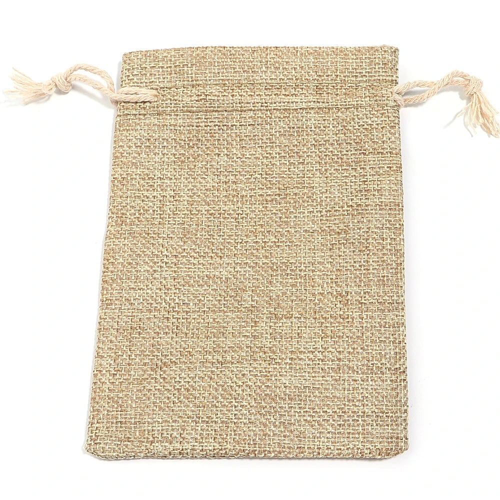 5Pcs Mix Color Linen Bag Drawstring Gift Bag Jewelry Craft Storage Bag Fashion Jewelry Organizer Gift Bag Jewelry Pouches Supply