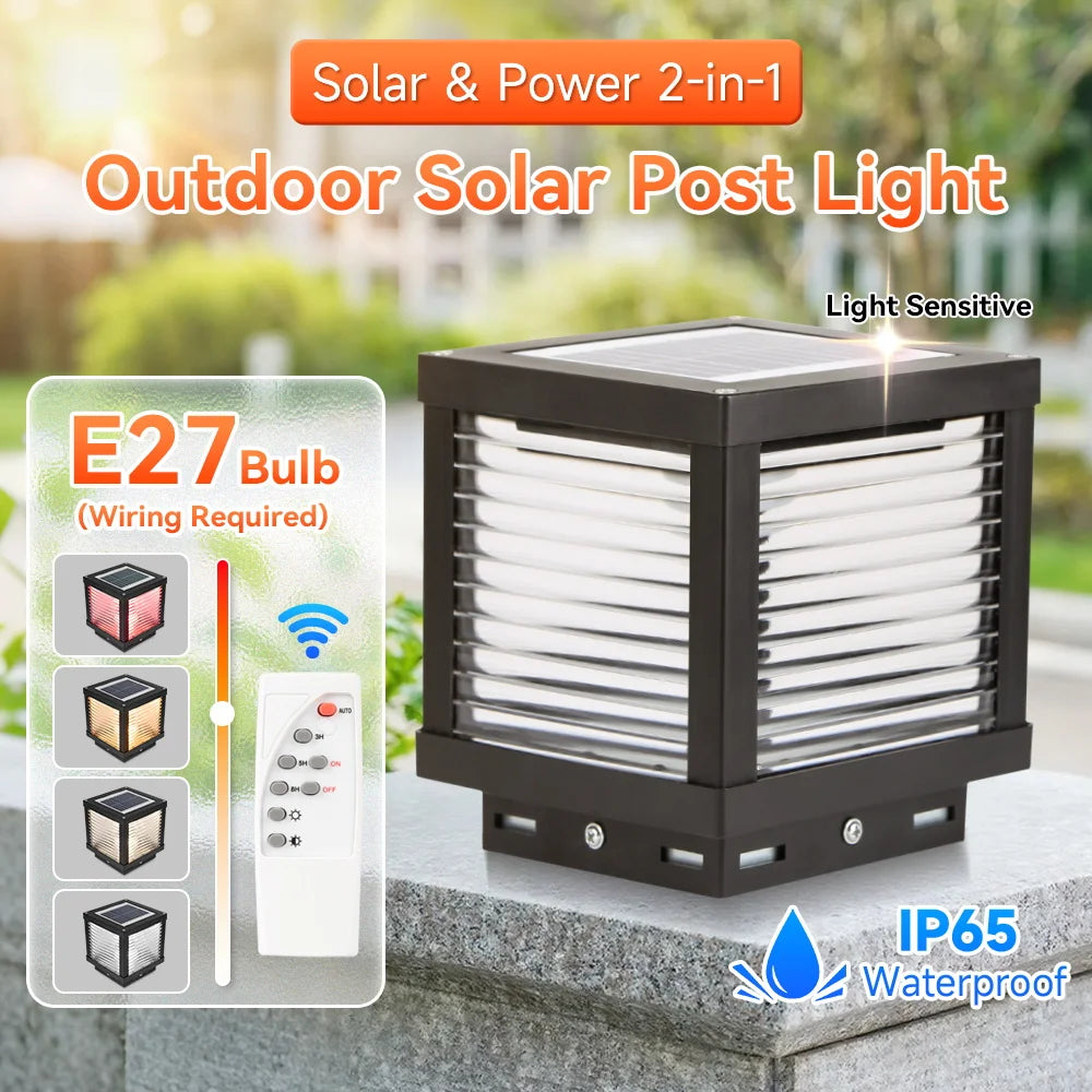 Outdoor Lighting Solar Garden Lights Installable Bulb Exterior Decoration Solar Lights for Patio Path Fence Sunlight Pillar Lamp