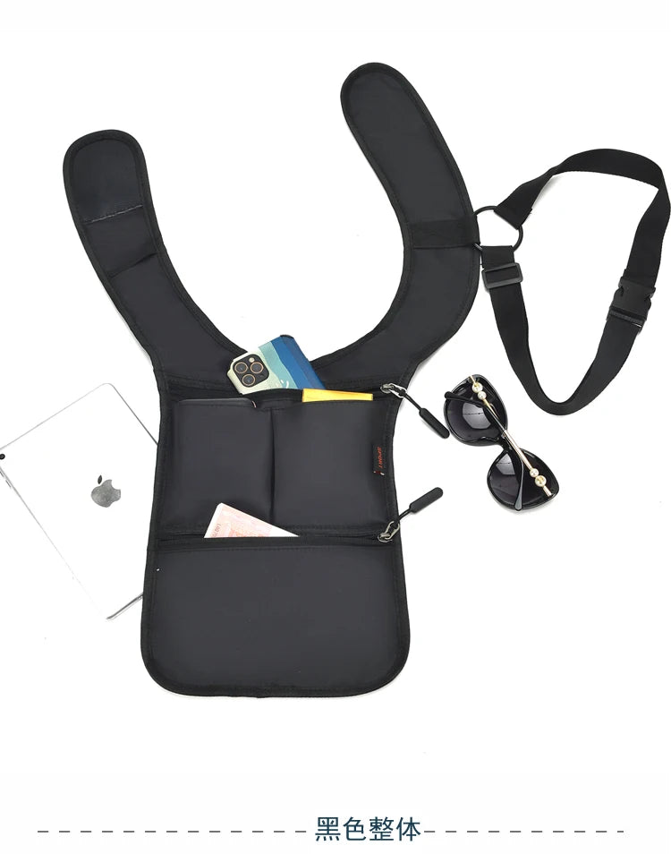 Fashion Casual Men's Tactical Waist Packs Underarm Bag Lightweight Nylon Close-fitting Hidden Vest Bag Functional Men Phone Bag