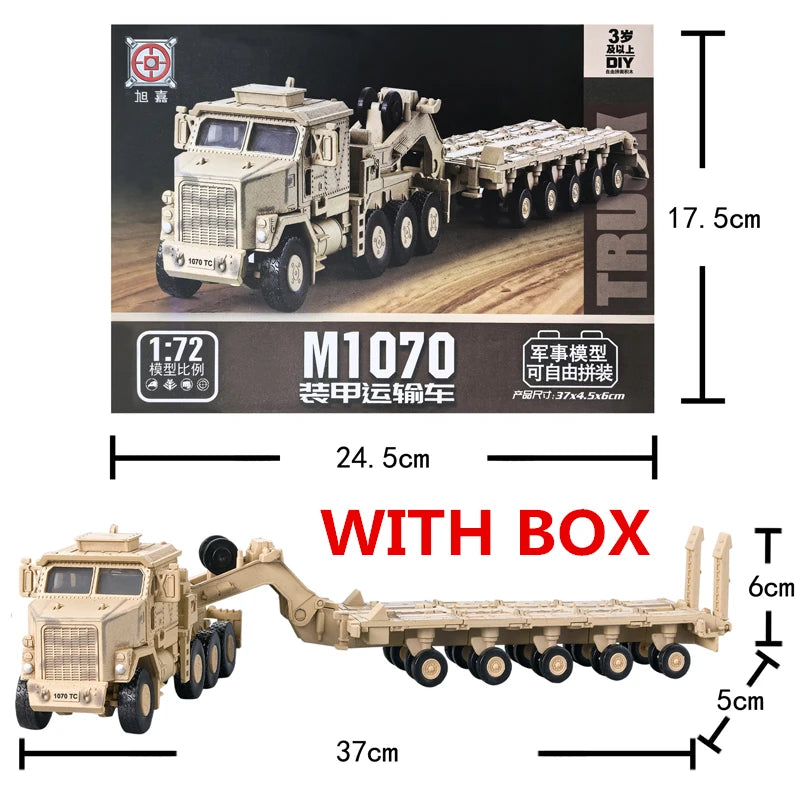 1:72 Creative Military Series Building Blocks Armored Transport Vehicle Green/Yellow M-Track Model Toys For Kids Christmas Gifts