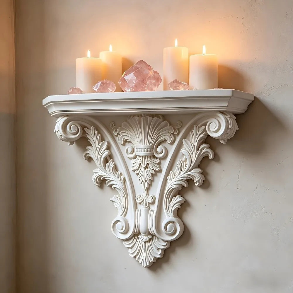 Durable 3D Printing Floating Shelf Unique Carving Gothic Wall Decor Decorative Retro Wall Mounted Shelves Goth Home Decor