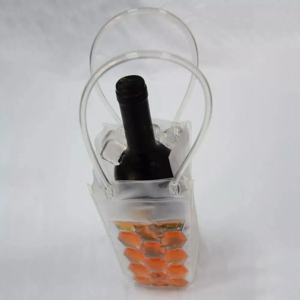 Portable Beer Iced Tote Bag Insulated Red Wine Handbag Outdoor Practical Portable PVC Gift Bag Wine Bottle Freezer Bag
