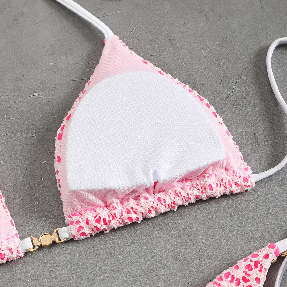 Sexy Micro Bikini 2025 Women Chain Swimsuit Female Swimwear Thong Bikinis Sets Brazilian Bathing Suit Beach Wear Lace Up Biquini