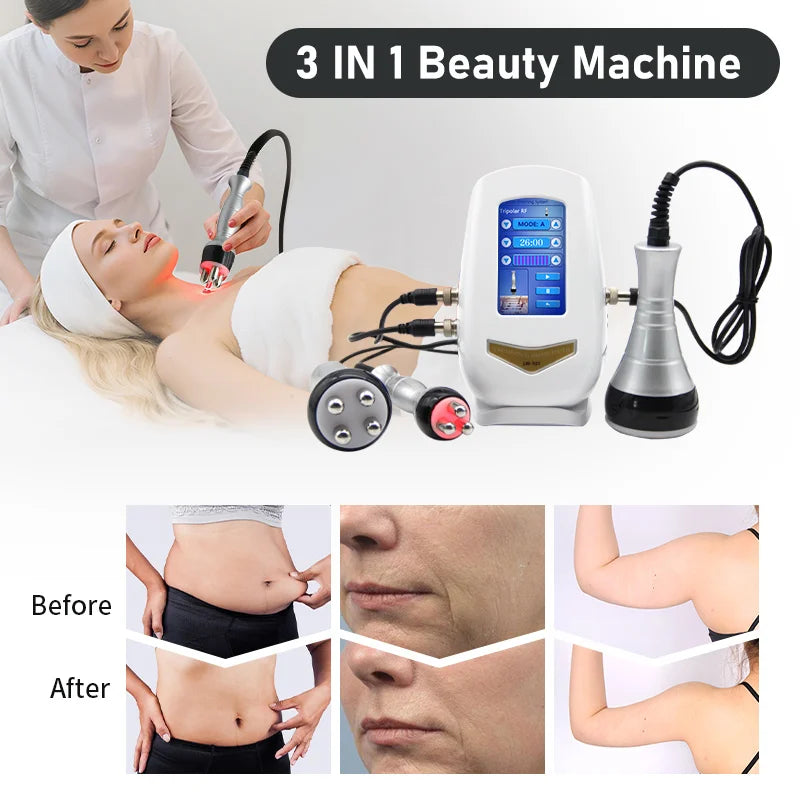 3IN1 40K Ultrasound Radiofrequency Beauty Device Massage for Shaping Tighten the Skin Burn Fat Anti-aging Whitening Beauty Tools