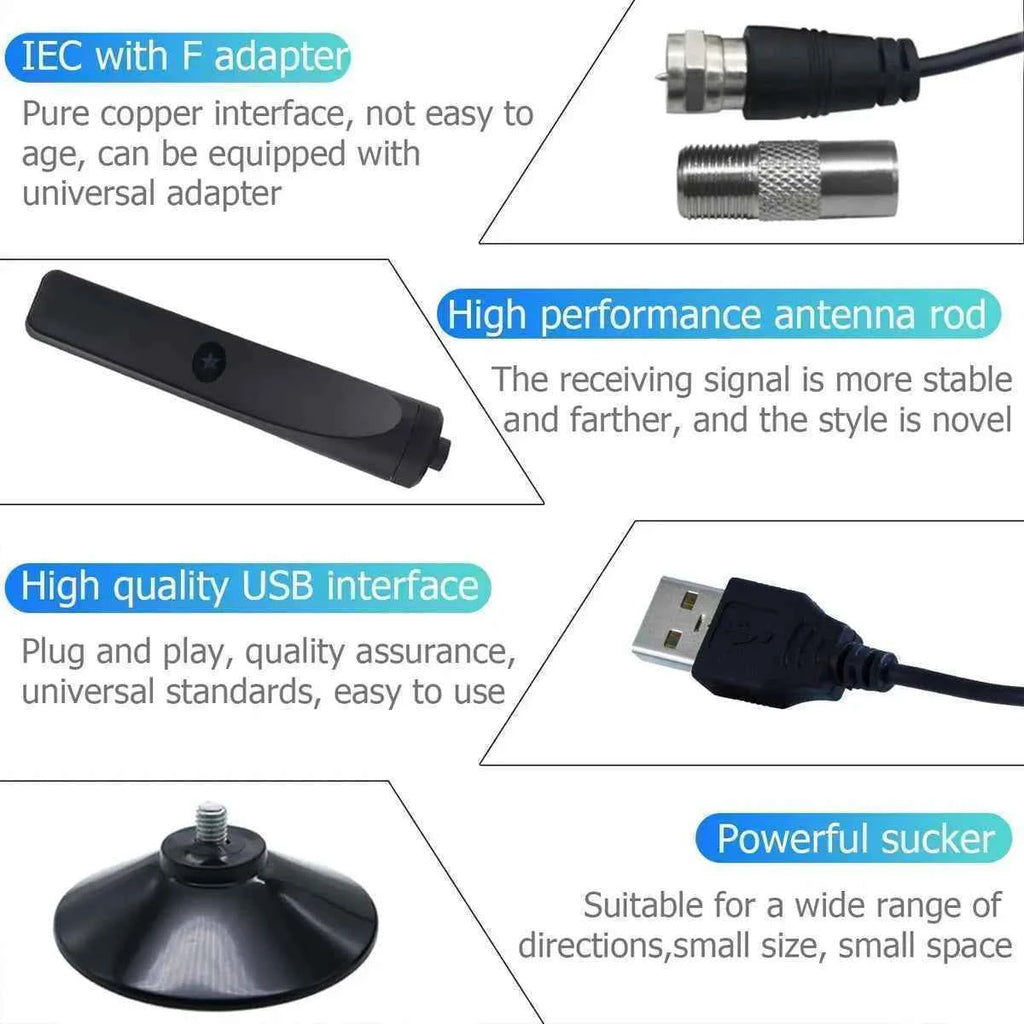 4K New Digital Tv Antenna Receiver Indoor and Outdoor High-Definition Digital Terrestrial Wave Hdtv Tv Antenna Supports Multiple National Tv Standards