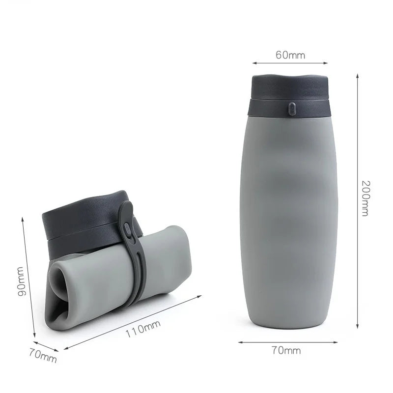 600ml Foldable Water Bottles Soft Flask Sports Drinking Water Bag Collapsible Portable Outdoor Running Camping Travel BPA Free