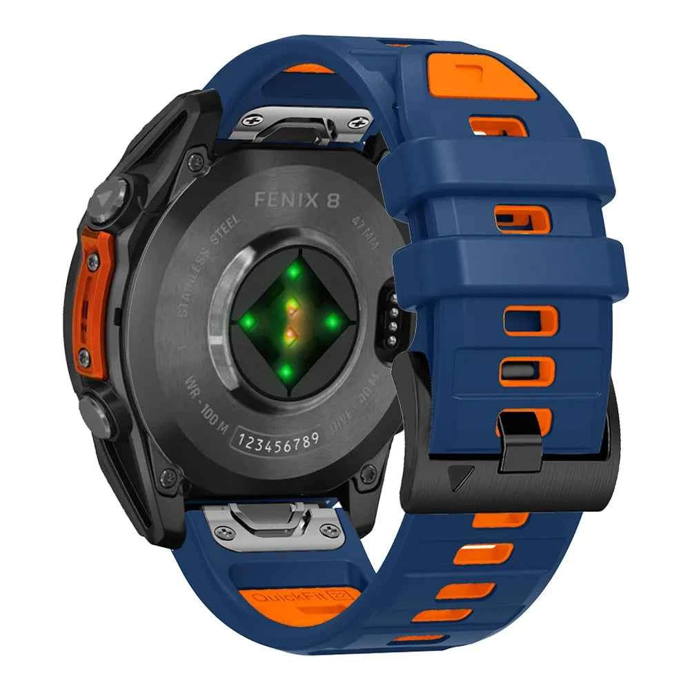 QuickFit 22mm 26mm Fenix8 Watch Band For Garmin Fenix E 8 47mm 51mm 7 7X 6 6X/Epix Pro/Enduro 3 Two-Tone Silicone Strap Bracelet