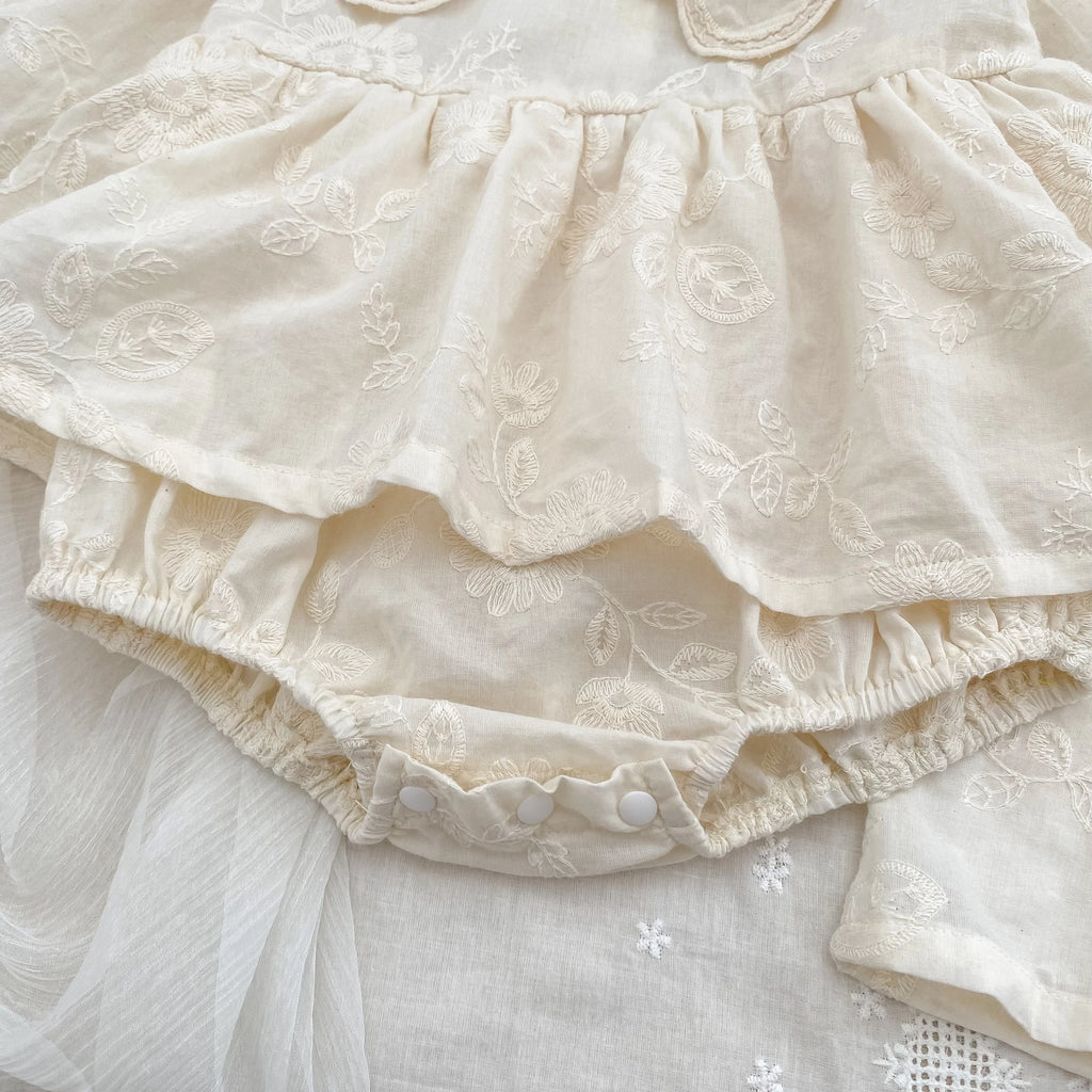 Autumn Baby Bodysuit Sisters Dress Flower Embroidery Dress Infant Girls Toddler Outfit  Baby Girls Rompers Family Sister Dress