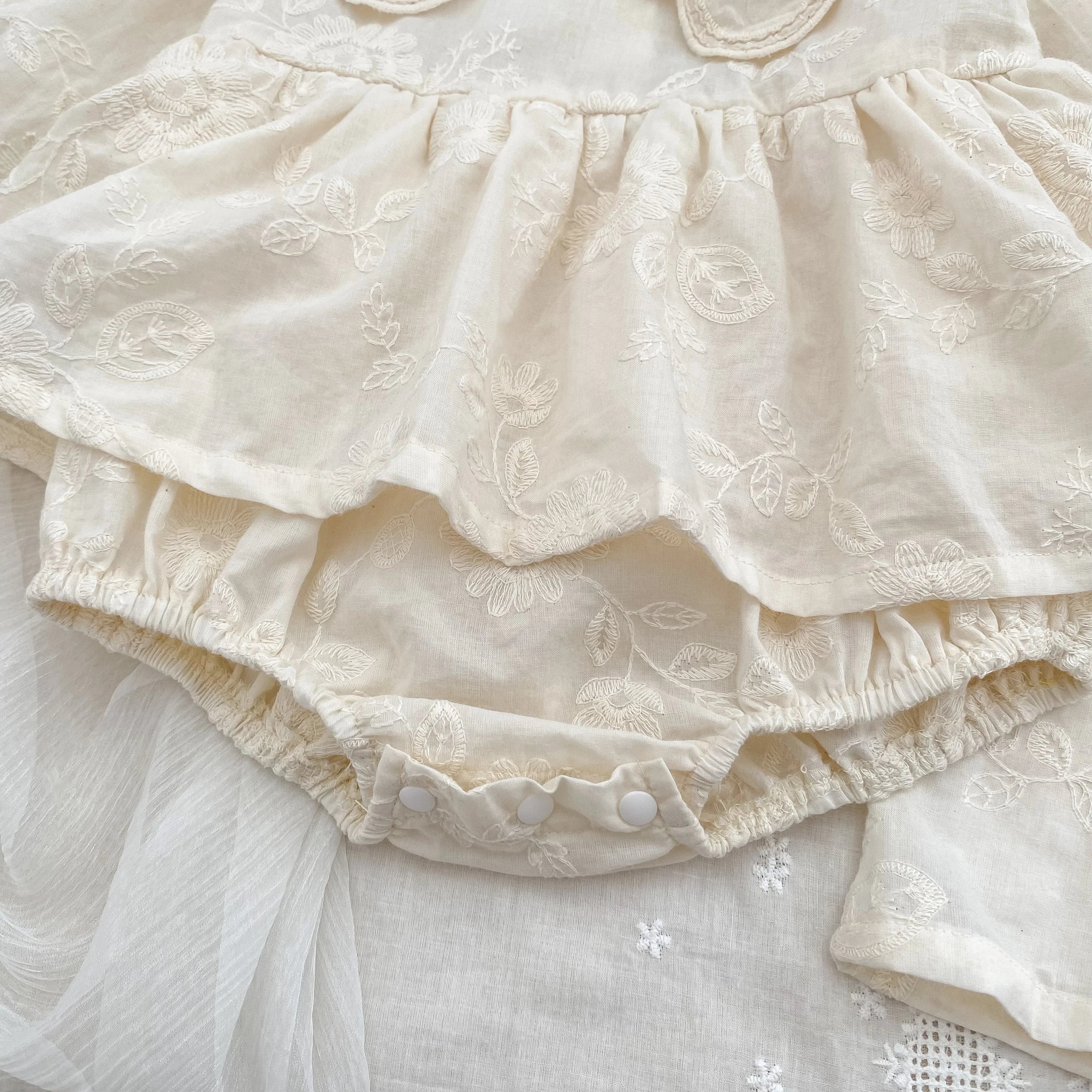 Autumn Baby Bodysuit Sisters Dress Flower Embroidery Dress Infant Girls Toddler Outfit  Baby Girls Rompers Family Sister Dress