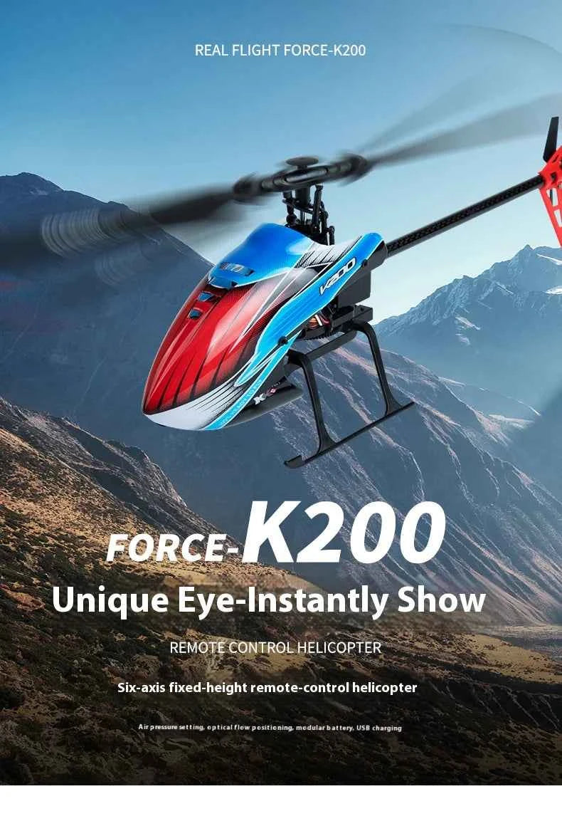 WLtoys RC Helicopters K200 2.4Ghz 4CH 6-Aixs Gyroscope Fixed Height Single Blade Propellor Gyro Mini RC Toys For Kids Gift