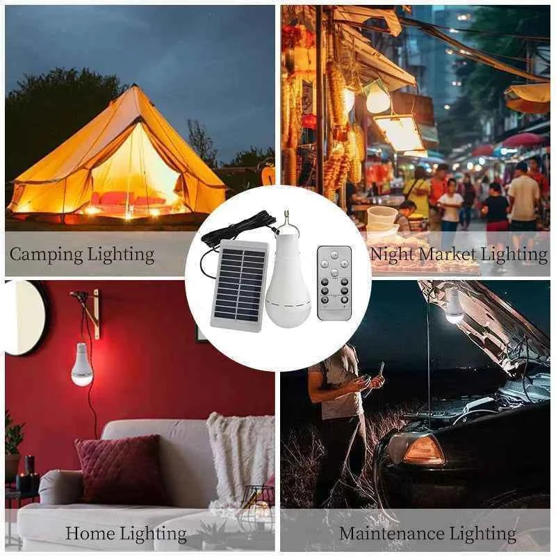 Solar Lights Waterproof USB Charged Hanging Emergency Sunlights Powered Lamps Outdoor Indoor House LED Solar Lamp Bulb Lights