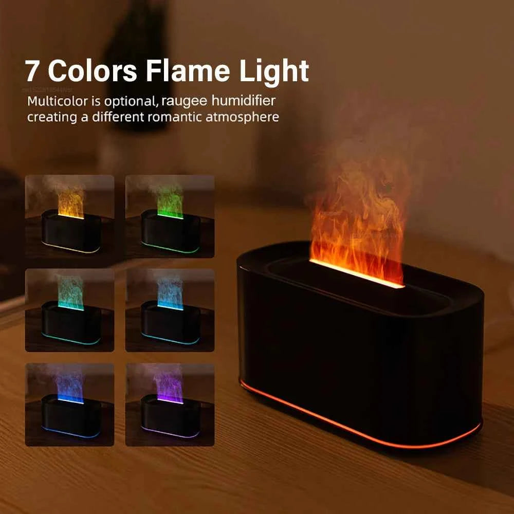 Aroma Humidifier Mini Air Humidifier Flame Essential Oils Diffuser for Home Room Ultrasonic Fragrance Diffuser with Night Light