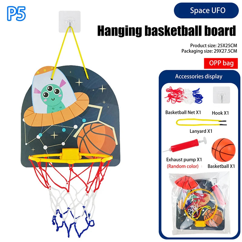 Kids Adjustable Basketball Stands Cartoon Animals Shape Shooting Basket Indoor Outdoor Sport Board Game Children Toys
