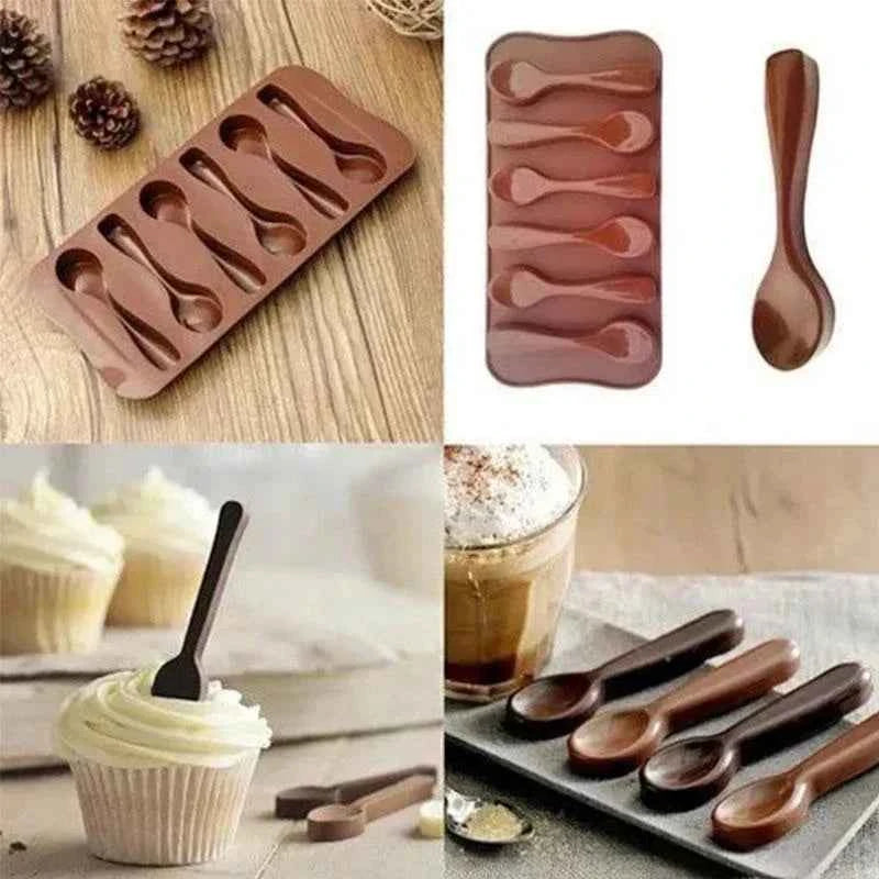 1 Pcs Mold Silicone Baking Cake Decorating Cake Chocolate Mold DIY Six Spoons Mould Bakery Accessories Kitchen tools
