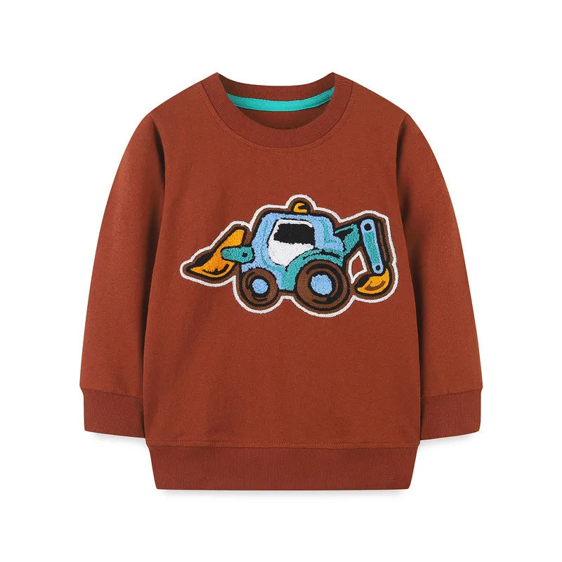 Jumping Meters Autumn Spring Children's Sweatshirts With Animals Print Hot Selling Sport Kids Fashion Shirts Tops