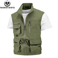 2024 Summer Men Sleeveless Fishing Tool Webbed Breathable Vest Men Many Pocket Outdoors Camping Thin Lightweight Loose Vest Male