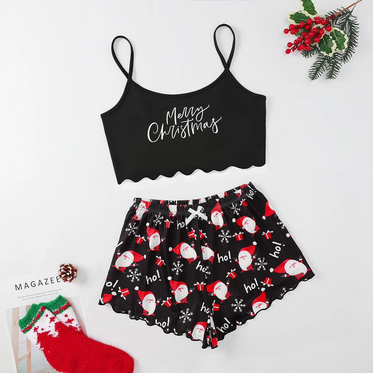Summer Silk Satin Pyjama Pajamas for Women Sexy Sleepwear Sling Top Shorts Pajama Set Cartoon Pattern Printing 2-Piece Homewear