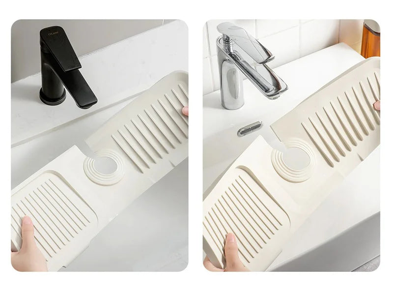 Kitchen Silicone Sink Faucet Splash Pad Splash Catcher Countertop Protector Mat Draining Pad Drainage Drying Pad Kitchen Gadgets