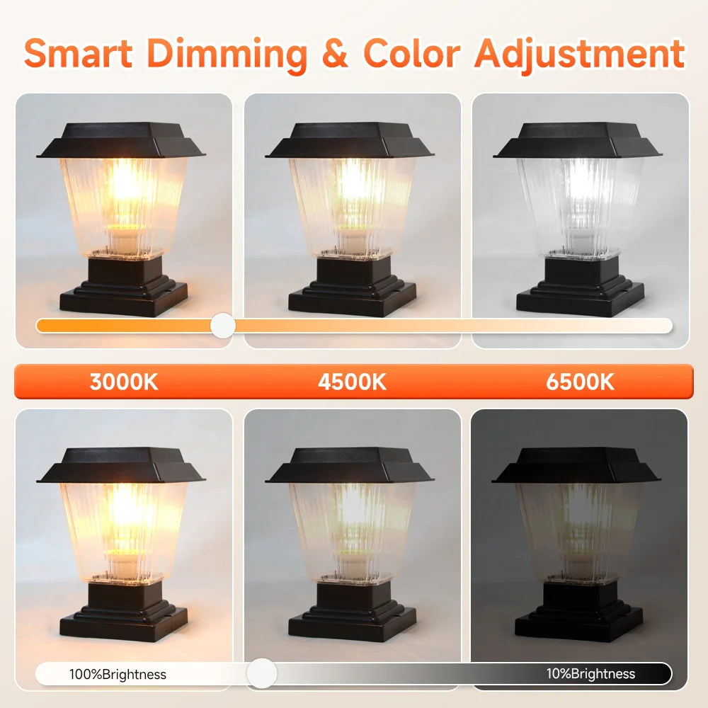 Outdoor Lighting Solar Garden Lights Installable Bulb Exterior Decoration Solar Lights for Patio Path Fence Sunlight Pillar Lamp