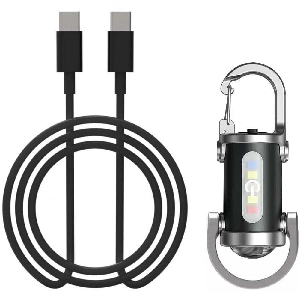 1200LM Super Bright Mini Keyring Torch LED Rechargeable Key Ring Torch for Outdoor Camping