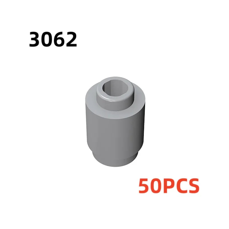 50PCS 3062b 30068 35390 3062 Accessories 1x1 Cylindrical Brick DIY Buildings Blocks Educational Toys City Toy