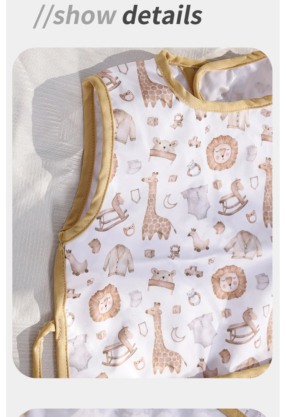 Elinfant waterproof magic tape baby feeding bibs, multifunctional breathable baby saliva towel burp cloth