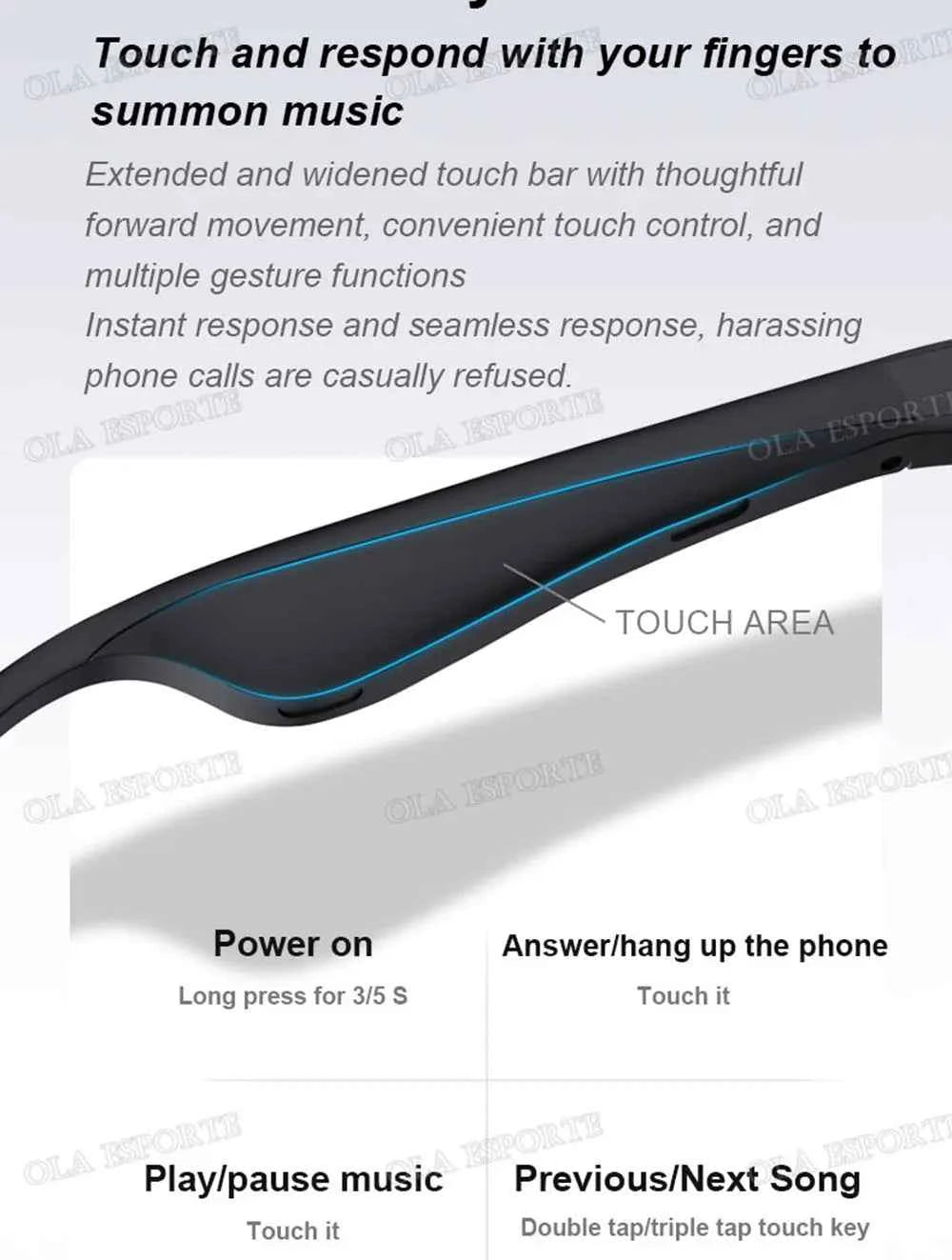 New Camera Control Smart Glasses 2025 Music Sunglasses Headphones Wireless Bluetooth Call Headset HIFI Audio glasses For Android