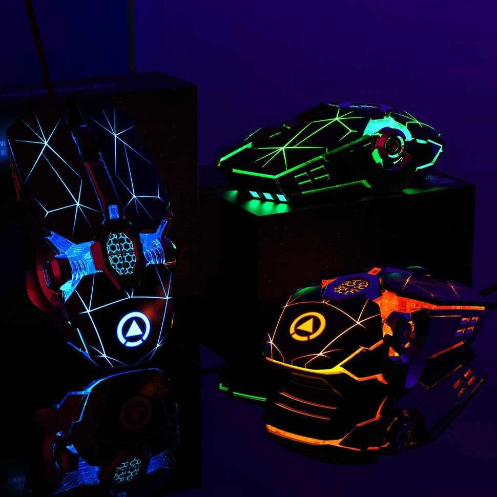 Ergonomic Wired Gaming Mouse RGB Mute Mouse LED Backlit 3200dpi 6 Button USB Mechanical Mause for PC Laptop Computer Gamer