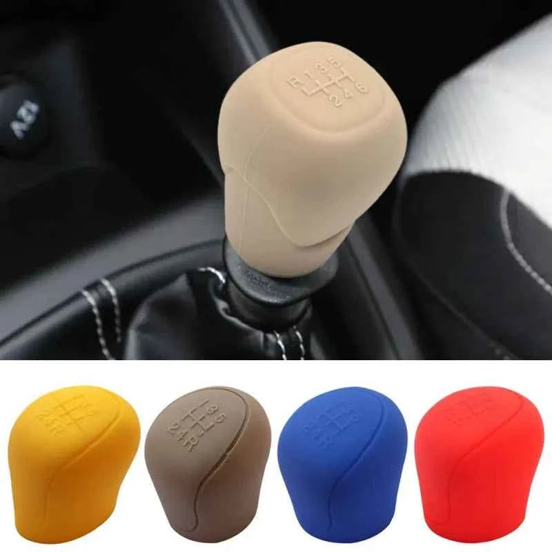 Car Silicone Gear Shift Knob Cover Gear Shift Non-Slip Grip Handle Protective Covers Manual 5 6-speed Car Interior Accessories
