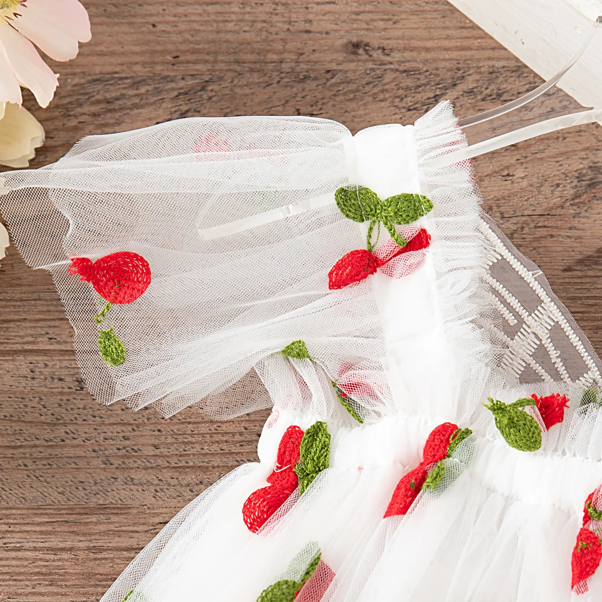 Girls' Dress Summer Floral Mesh Baby Girls Dress Adorable Wedding Flower Girl Dress Baby Girl Clothe