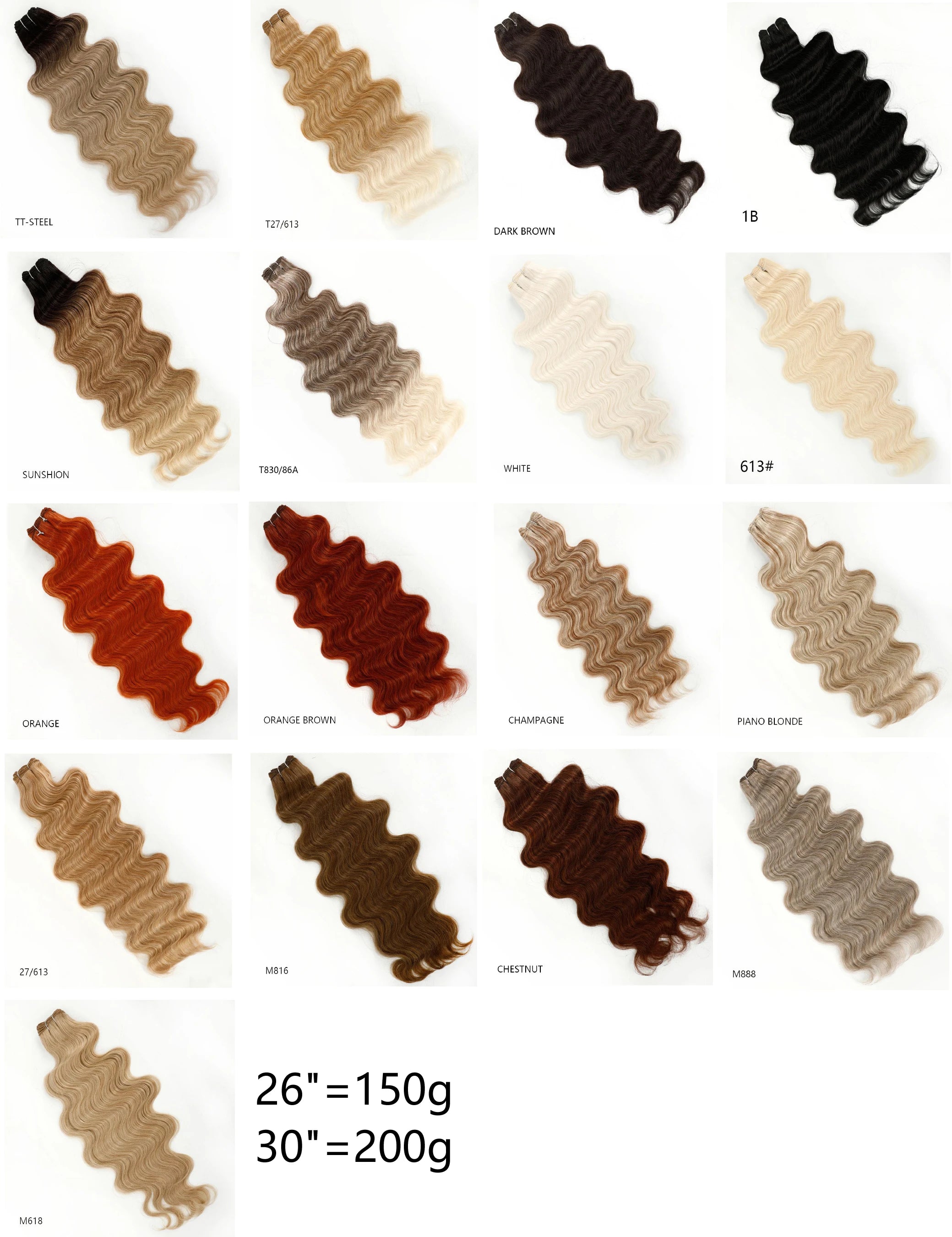 Magicae 30Inches 200G Piano Blonde SP12/16/613 Ombre Brown 6# Body Wave Bundles High Temperature Synthetic Hair Extensions