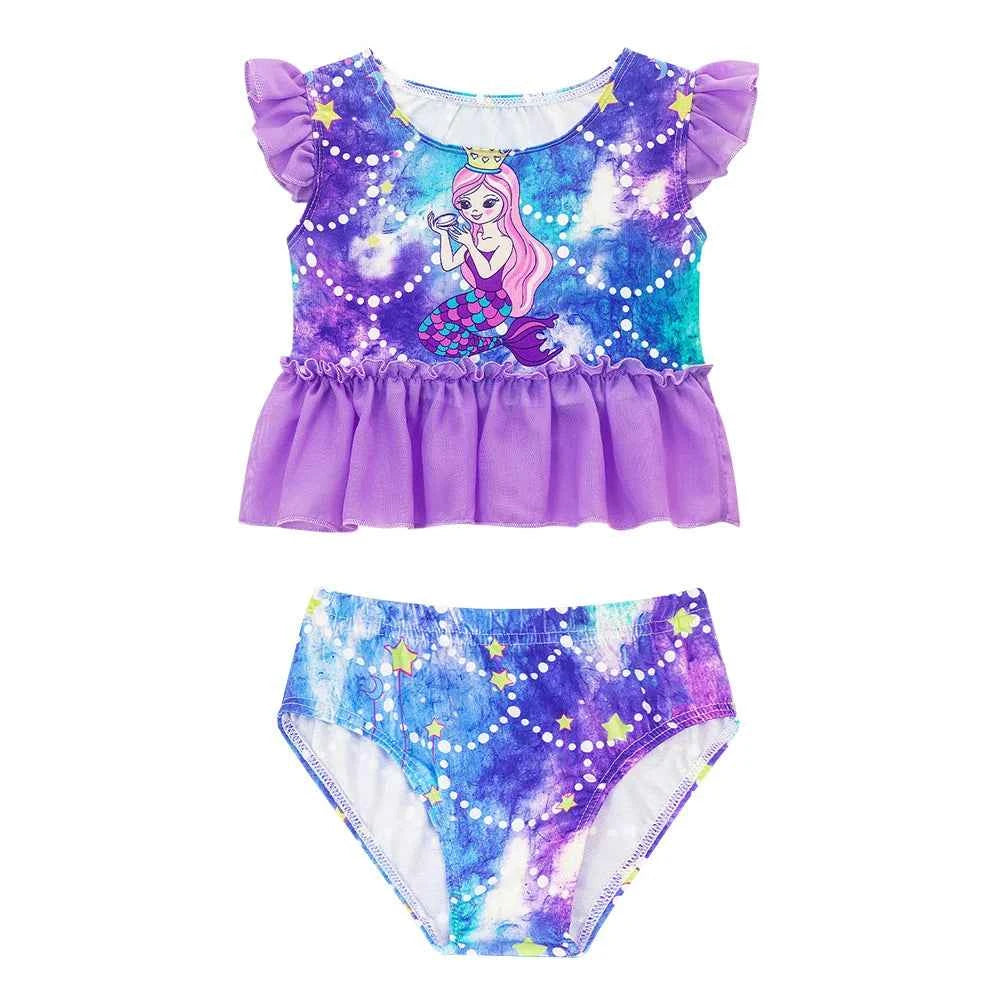 3PCS Mermaid Tails Swimwear Set for Swimming Girls Princess Bathing Suit Sets Kids Mermaid Swimsuit Swimable Costume