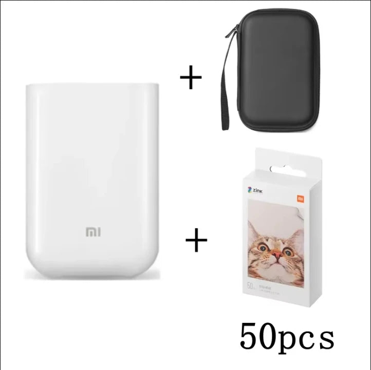 MIJIA AR Printer 300dpi Portable Photo Mini Pocket With DIY Share Picture Printer，case or Photo Paper，Work With Mihome APP