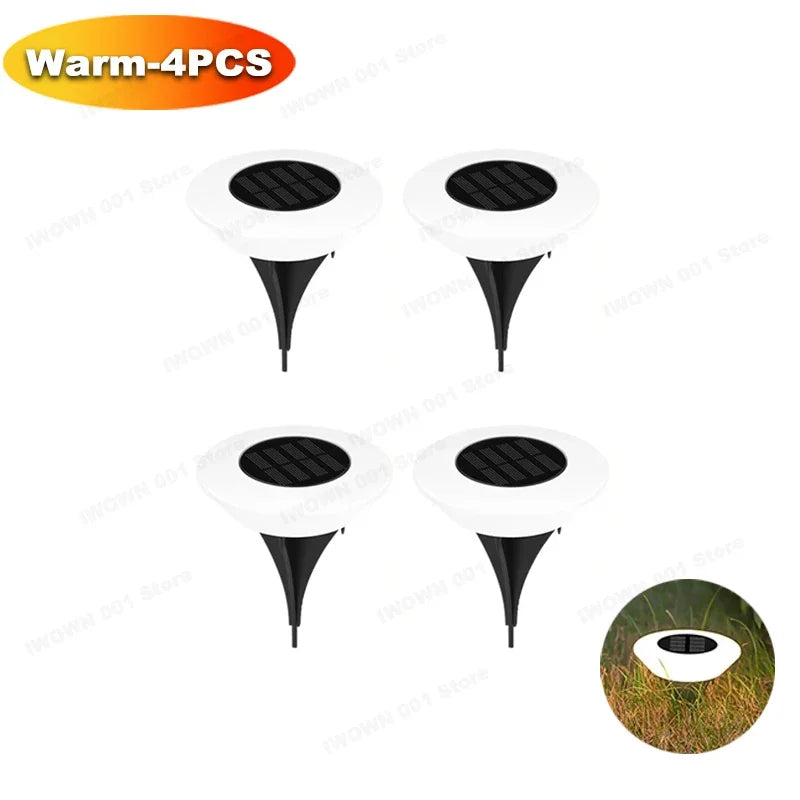 Waterproof Solar Garden Lights Outdoor Use Landscape Lighting for Driveway Lawn Walkway Base Light Solar Powered Garden Decor