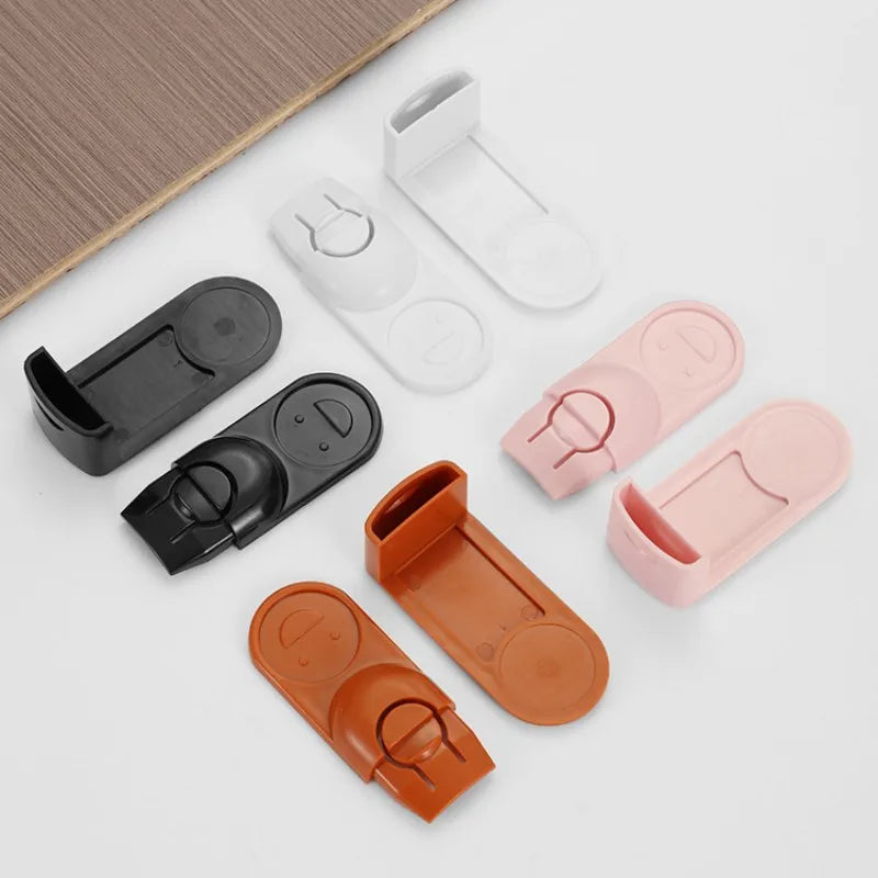 Baby Safety Lock Drawer Anti-Pinching Hand Cabinet Drawer Locks Plastic White Safety Buckle for Children Security Protection