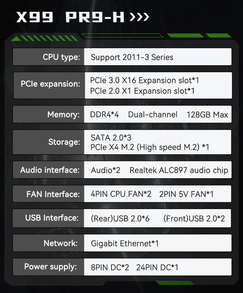 MACHINIST X99 PR9-H Motherboard Optional Xeon E5 2640 V4 LGA 2011-3 CPU Kit Set 16GB DDR4 Memory RAM NVME M.2