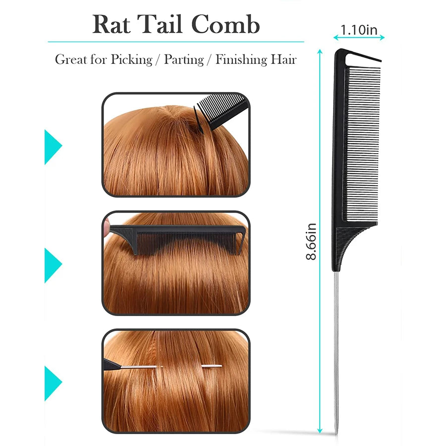 6 Pieces/set Of Hair Tools Set, Professional Hair Gel Spray Bottle, Edge Control Brush, Mouse Tail Comb, Knitting Tools