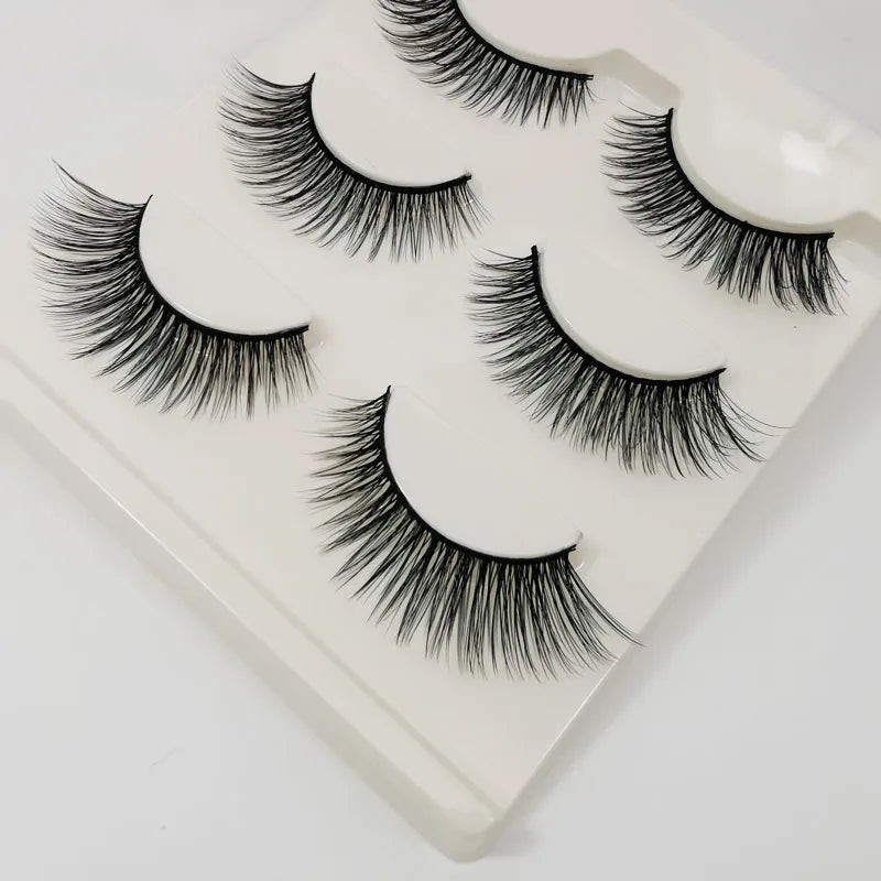SHIDISHANGPIN 3 pairs 27 styles 3D Faux Mink Hair Soft False Eyelashes Fluffy Wispy Thick Fake Lash Handmade Eyelash Eye Makeup