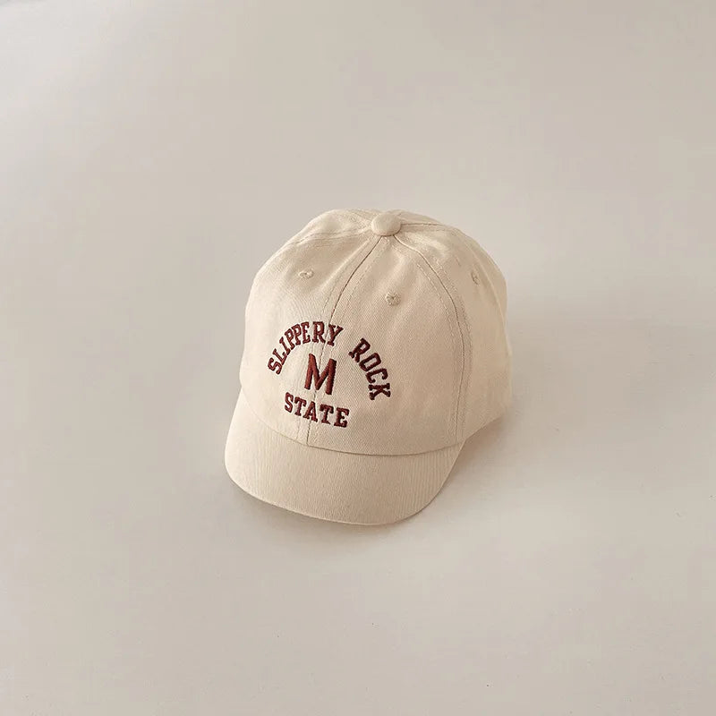 Summer Baby Baseball Hat Letter Embroidery Kids Peaked Cap for Boy Girl Solid Color Children Adjustable Sun Hats Gorras 아기모자