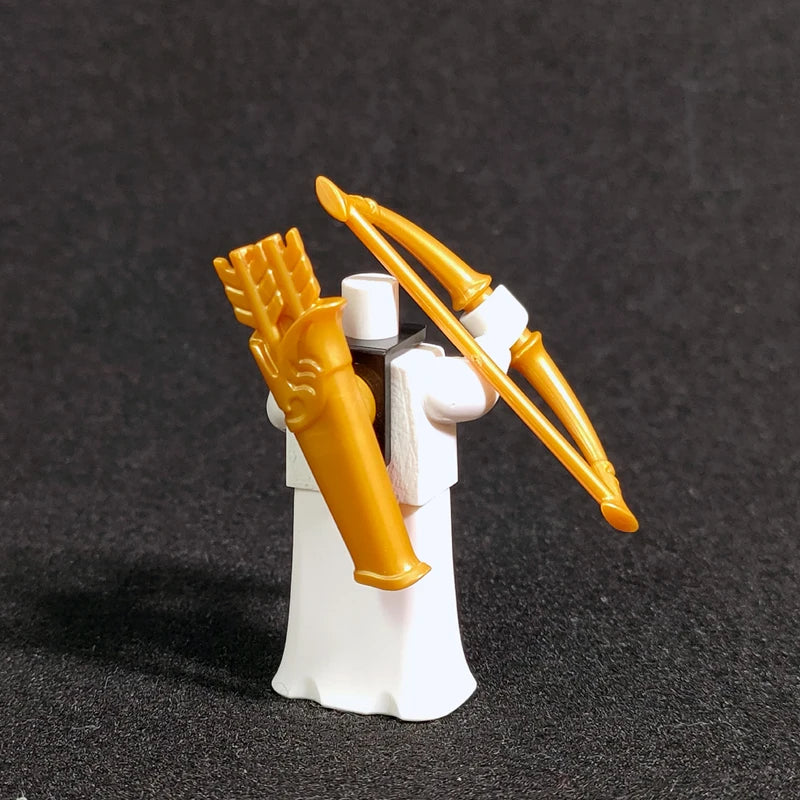 10PCS/SET Middle Ages Knights Elf  MOC  Shield Sword  Spear  For 4cm Mini Dolls  Building Blocks Brick Toys For Kid