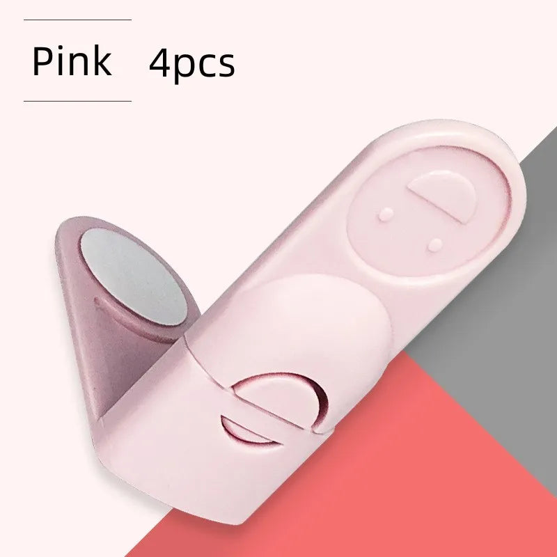 Baby Safety Lock Drawer Anti-Pinching Hand Cabinet Drawer Locks Plastic White Safety Buckle for Children Security Protection