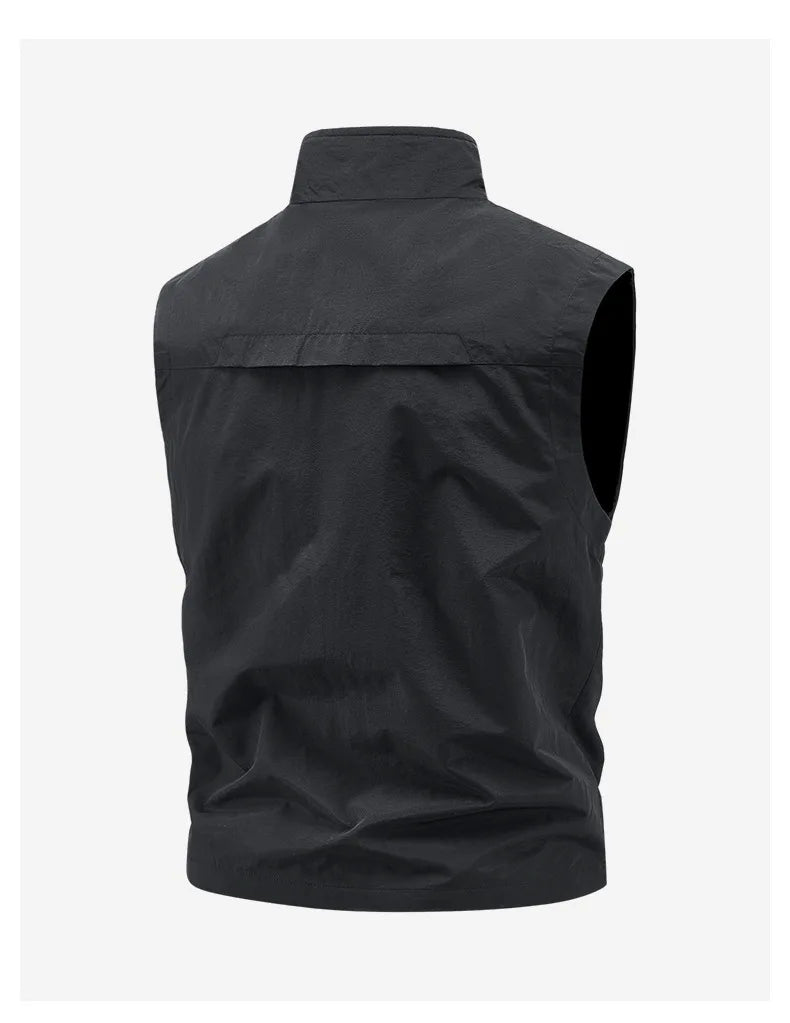 2026 New Waistcoat Men Middle-Aged Outdoor Fishing Summer Vest Casual Thin Tooling Waistcoat Large Size 5XL Vest